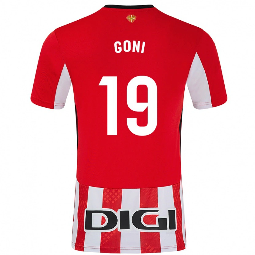 Danxen Mænd Marcos Goñi #19 Rød Hvid Hjemmebane Spillertrøjer 2024/25 Trøje T-Shirt