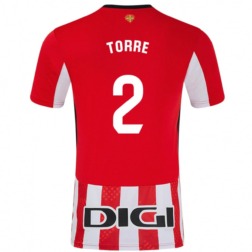 Danxen Mænd Maddi Torre #2 Rød Hvid Hjemmebane Spillertrøjer 2024/25 Trøje T-Shirt