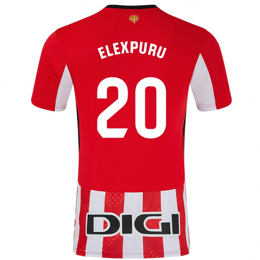 Danxen Mænd Ane Elexpuru #20 Rød Hvid Hjemmebane Spillertrøjer 2024/25 Trøje T-Shirt