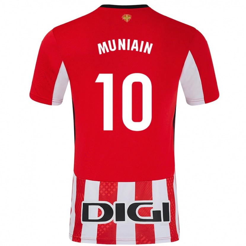 Danxen Mænd Iker Muniain #10 Rød Hvid Hjemmebane Spillertrøjer 2024/25 Trøje T-Shirt