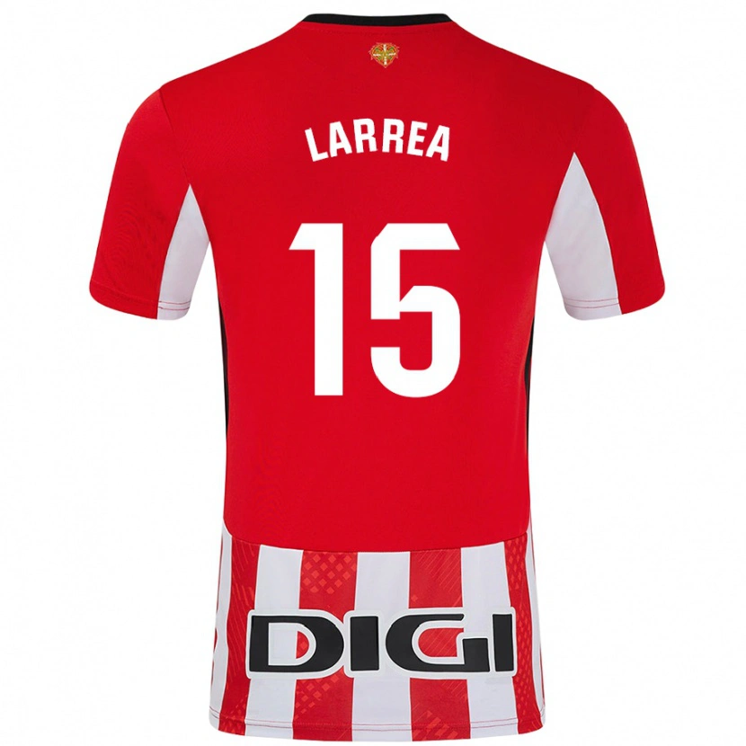 Danxen Mænd Beñat Larrea #15 Rød Hvid Hjemmebane Spillertrøjer 2024/25 Trøje T-Shirt