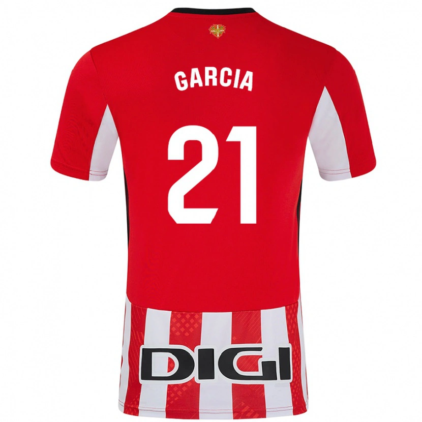 Danxen Mænd Beñat García #21 Rød Hvid Hjemmebane Spillertrøjer 2024/25 Trøje T-Shirt