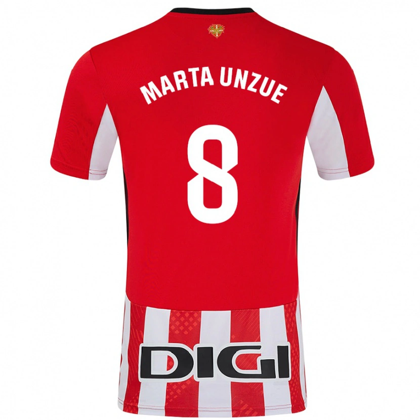 Danxen Mænd Marta Unzué Urdániz #8 Rød Hvid Hjemmebane Spillertrøjer 2024/25 Trøje T-Shirt