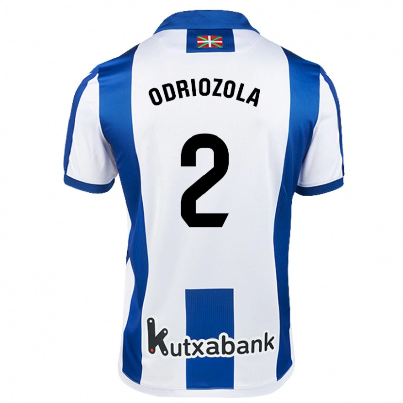 Danxen Mænd Álvaro Odriozola #2 Hvid Blå Hjemmebane Spillertrøjer 2024/25 Trøje T-Shirt