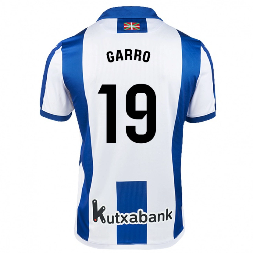 Danxen Mænd Jon Garro #19 Hvid Blå Hjemmebane Spillertrøjer 2024/25 Trøje T-Shirt