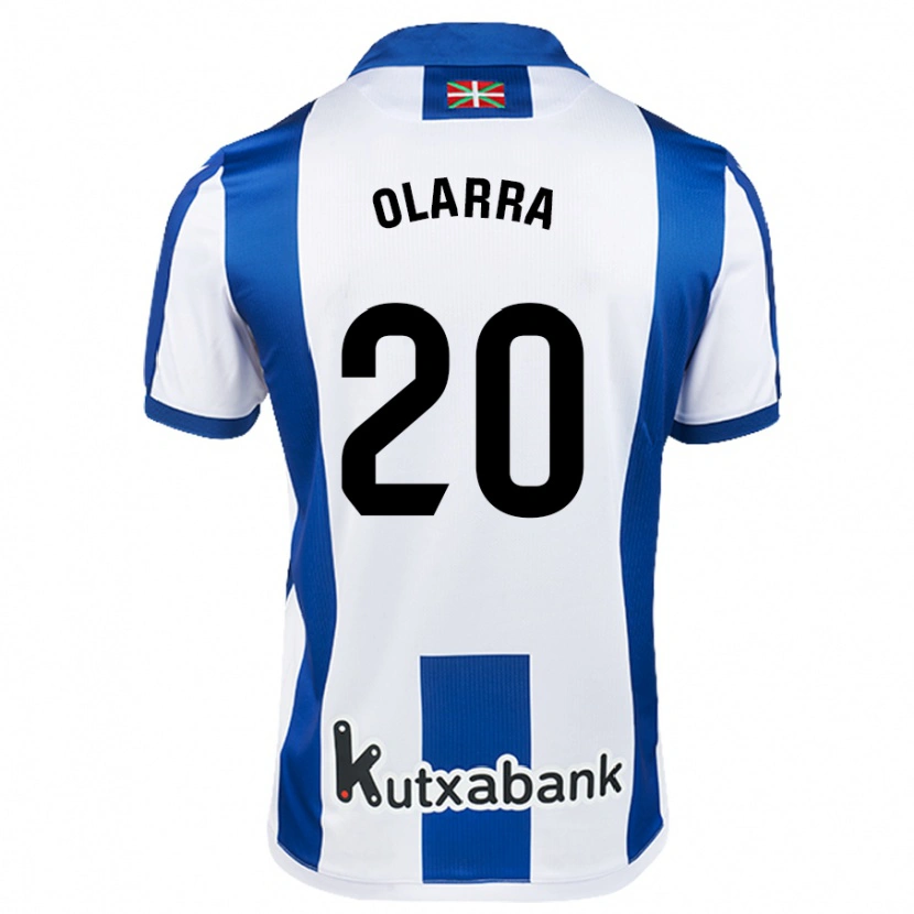 Danxen Mænd Aimar Olarra #20 Hvid Blå Hjemmebane Spillertrøjer 2024/25 Trøje T-Shirt