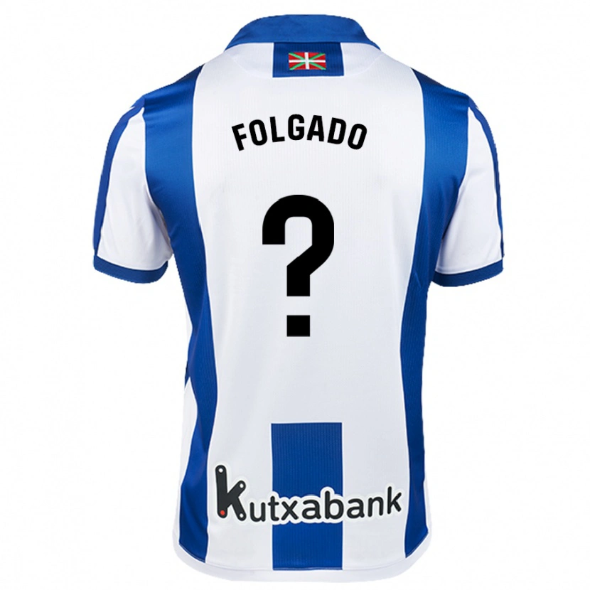 Danxen Mænd Theo Folgado #0 Hvid Blå Hjemmebane Spillertrøjer 2024/25 Trøje T-Shirt
