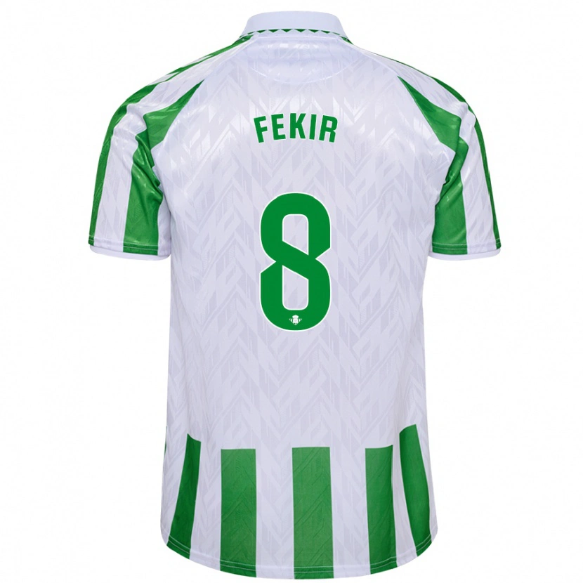 Danxen Mænd Nabil Fekir #8 Grønne Hvide Striber Hjemmebane Spillertrøjer 2024/25 Trøje T-Shirt