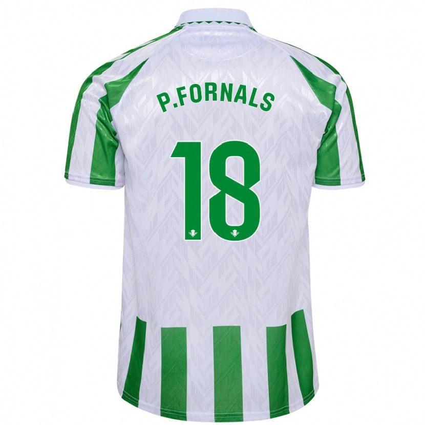 Danxen Mænd Pablo Fornals #18 Grønne Hvide Striber Hjemmebane Spillertrøjer 2024/25 Trøje T-Shirt
