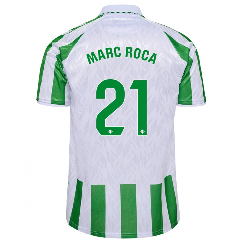 Danxen Mænd Marc Roca #21 Grønne Hvide Striber Hjemmebane Spillertrøjer 2024/25 Trøje T-Shirt