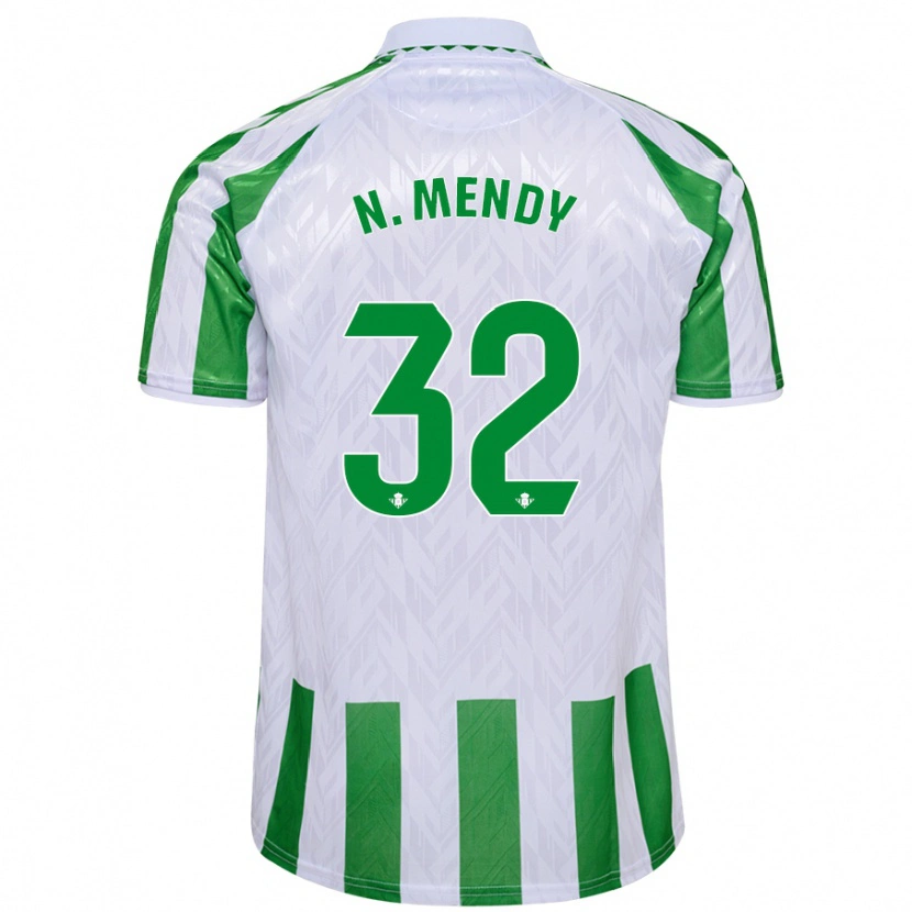 Danxen Mænd Nobel Mendy #32 Grønne Hvide Striber Hjemmebane Spillertrøjer 2024/25 Trøje T-Shirt