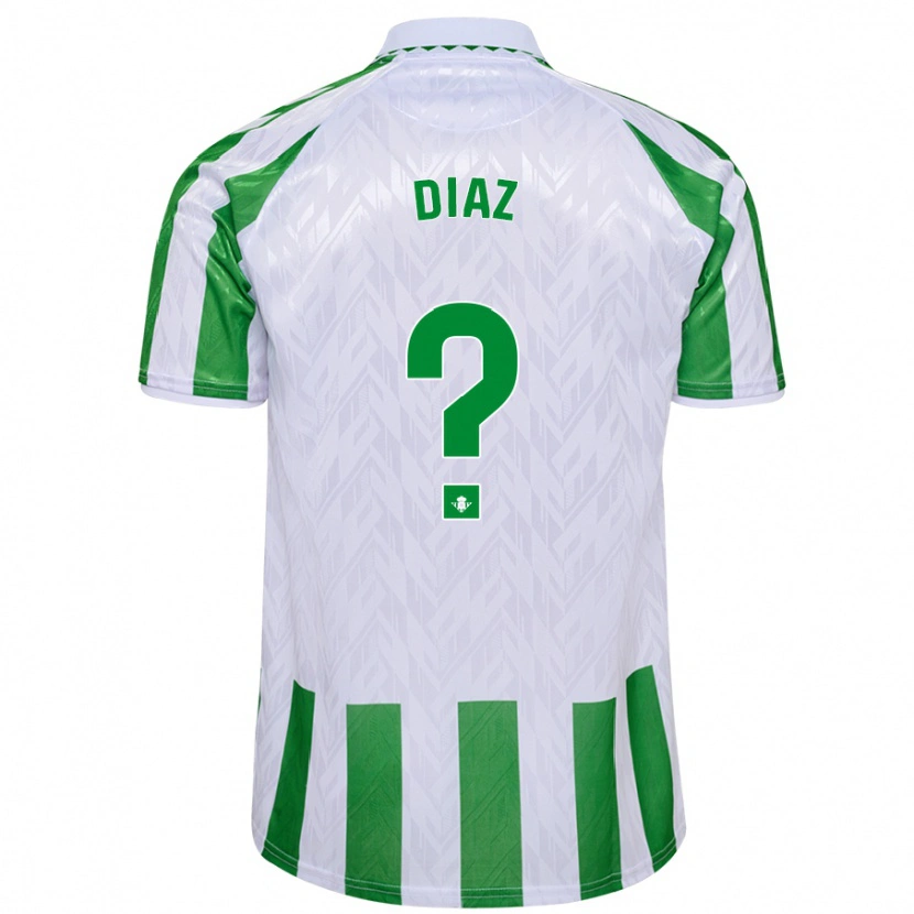 Danxen Mænd Ismael Díaz #0 Grønne Hvide Striber Hjemmebane Spillertrøjer 2024/25 Trøje T-Shirt