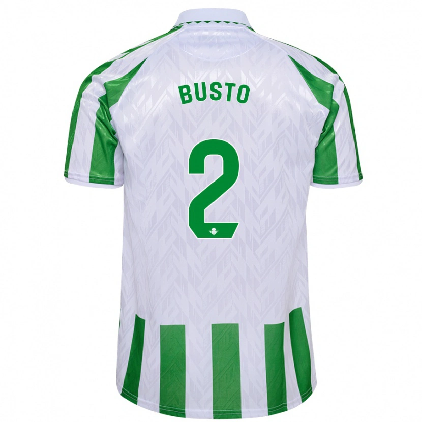 Danxen Mænd Pablo Busto #2 Grønne Hvide Striber Hjemmebane Spillertrøjer 2024/25 Trøje T-Shirt