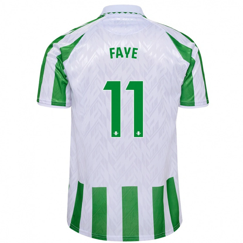 Danxen Mænd Souleymane Faye #11 Grønne Hvide Striber Hjemmebane Spillertrøjer 2024/25 Trøje T-Shirt