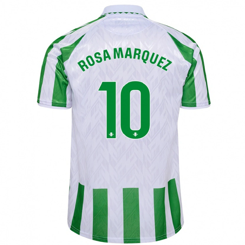 Danxen Mænd Rosa Márquez Baena #10 Grønne Hvide Striber Hjemmebane Spillertrøjer 2024/25 Trøje T-Shirt