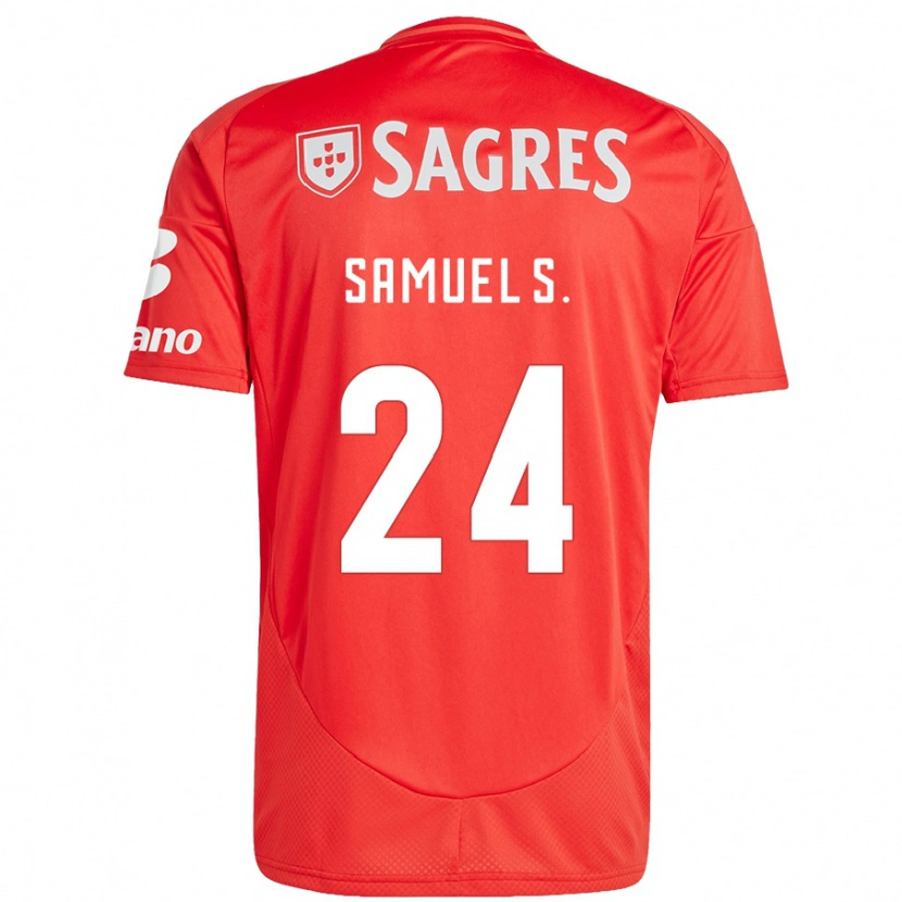 Danxen Mænd Samuel Soares #24 Rød Hvid Hjemmebane Spillertrøjer 2024/25 Trøje T-Shirt