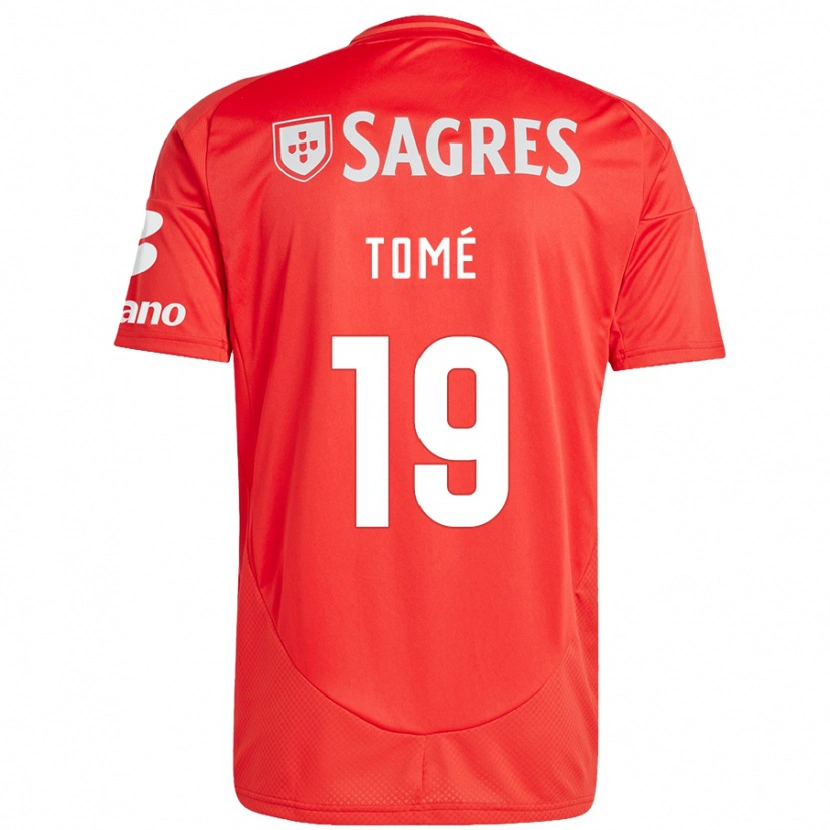 Danxen Mænd Olivio Tomé #19 Rød Hvid Hjemmebane Spillertrøjer 2024/25 Trøje T-Shirt