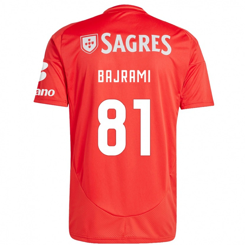 Danxen Mænd Adrian Bajrami #81 Rød Hvid Hjemmebane Spillertrøjer 2024/25 Trøje T-Shirt