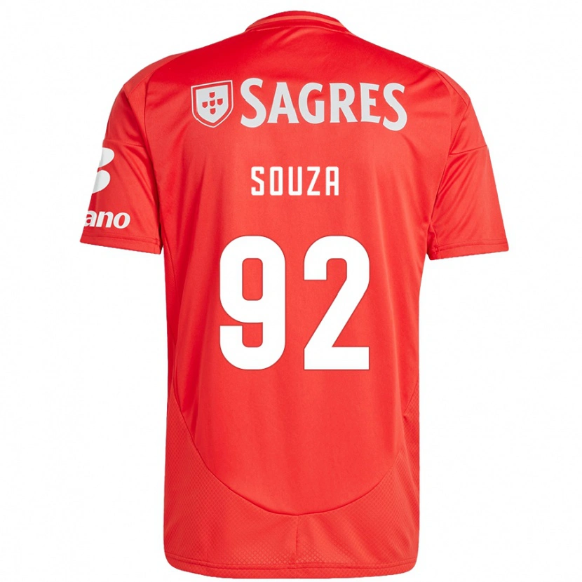 Danxen Mænd Pedro Souza #92 Rød Hvid Hjemmebane Spillertrøjer 2024/25 Trøje T-Shirt
