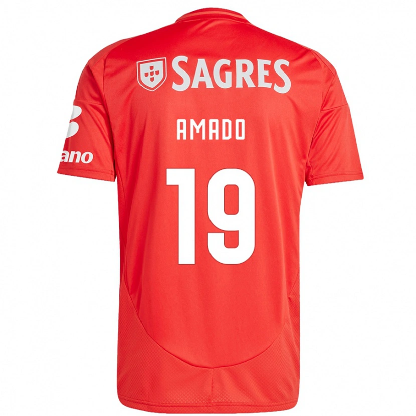 Danxen Mænd Catarina Amado #19 Rød Hvid Hjemmebane Spillertrøjer 2024/25 Trøje T-Shirt