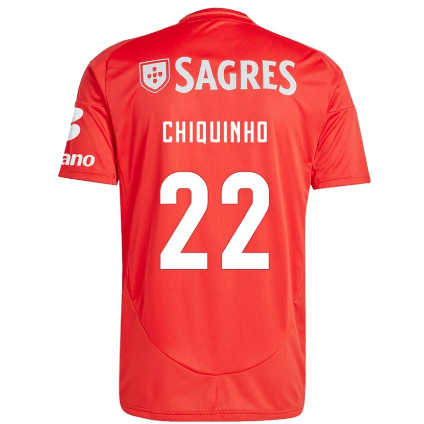 Danxen Mænd Chiquinho #22 Rød Hvid Hjemmebane Spillertrøjer 2024/25 Trøje T-Shirt