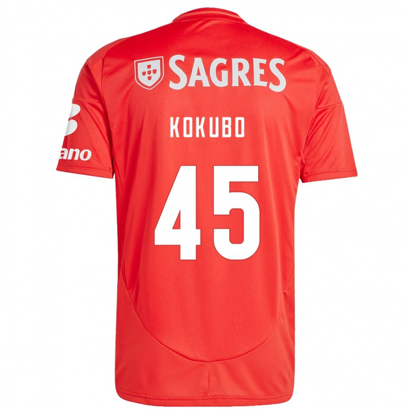 Danxen Mænd Leo Kokubo #45 Rød Hvid Hjemmebane Spillertrøjer 2024/25 Trøje T-Shirt
