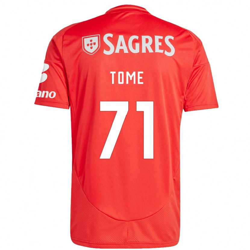 Danxen Mænd João Tomé #71 Rød Hvid Hjemmebane Spillertrøjer 2024/25 Trøje T-Shirt