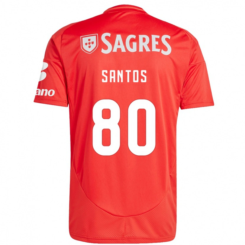 Danxen Mænd Pedro Santos #80 Rød Hvid Hjemmebane Spillertrøjer 2024/25 Trøje T-Shirt