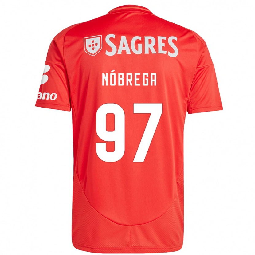 Danxen Mænd Ricardo Nóbrega #97 Rød Hvid Hjemmebane Spillertrøjer 2024/25 Trøje T-Shirt