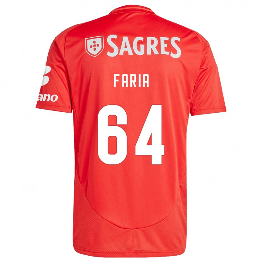 Danxen Mænd Hugo Faria #64 Rød Hvid Hjemmebane Spillertrøjer 2024/25 Trøje T-Shirt