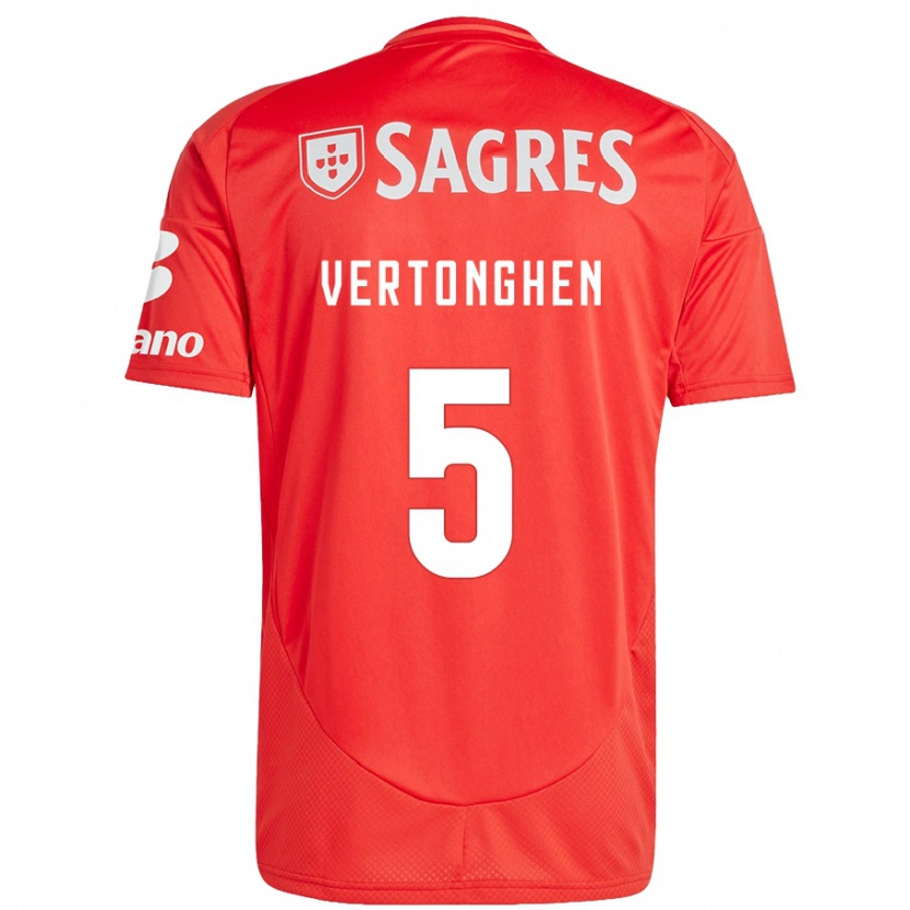 Danxen Mænd Jan Vertonghen #5 Rød Hvid Hjemmebane Spillertrøjer 2024/25 Trøje T-Shirt