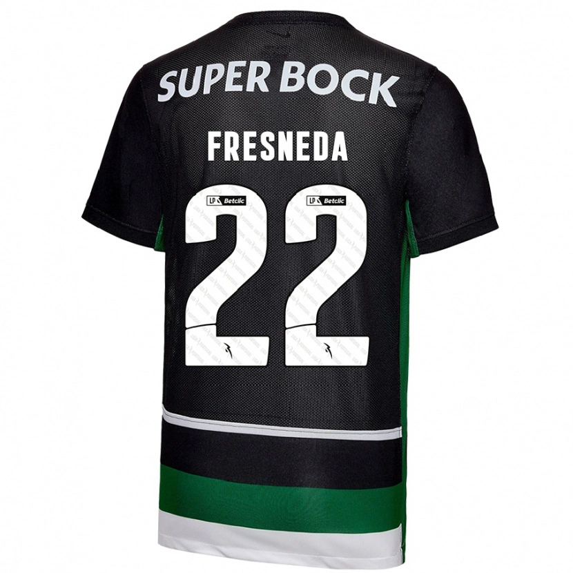 Danxen Mænd Iván Fresneda #22 Sort Hvid Grøn Hjemmebane Spillertrøjer 2024/25 Trøje T-Shirt