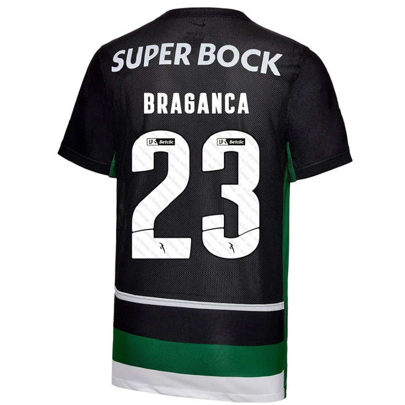 Danxen Mænd Daniel Bragança #23 Sort Hvid Grøn Hjemmebane Spillertrøjer 2024/25 Trøje T-Shirt