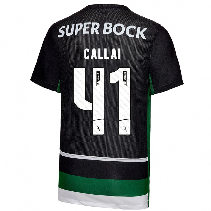 Danxen Mænd Diego Callai #41 Sort Hvid Grøn Hjemmebane Spillertrøjer 2024/25 Trøje T-Shirt