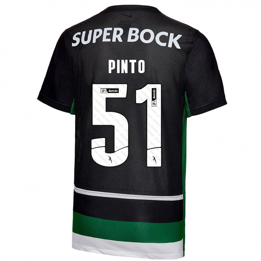 Danxen Mænd Diogo Pinto #51 Sort Hvid Grøn Hjemmebane Spillertrøjer 2024/25 Trøje T-Shirt