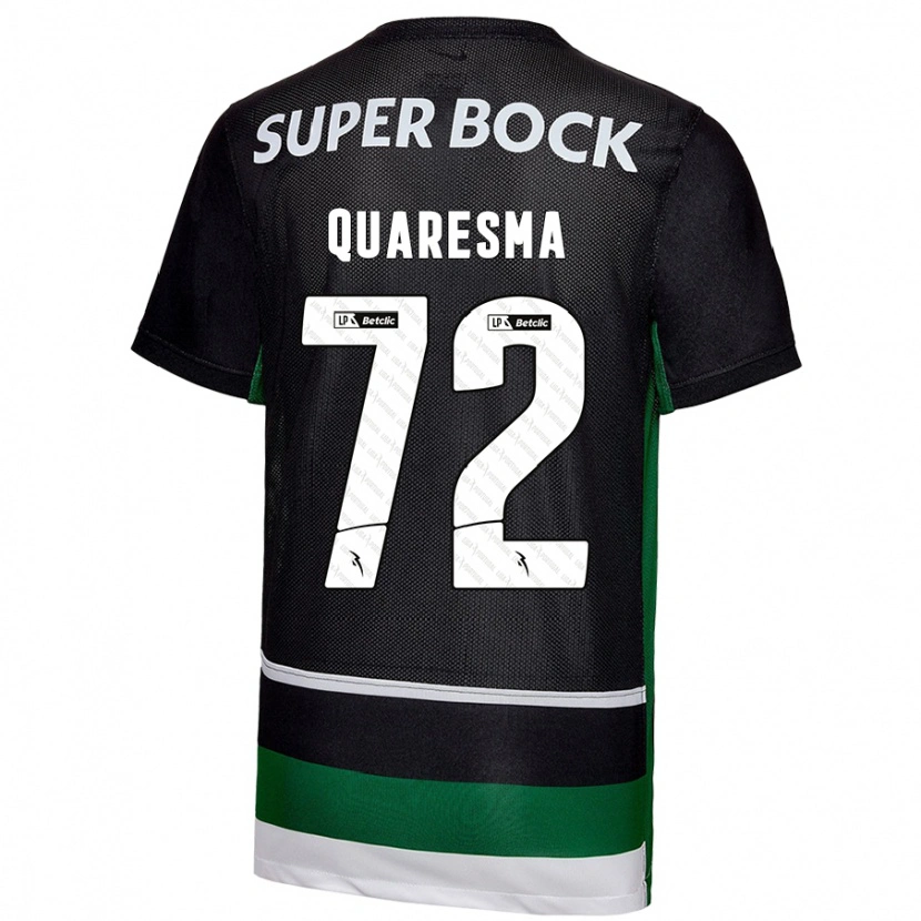 Danxen Mænd Eduardo Quaresma #72 Sort Hvid Grøn Hjemmebane Spillertrøjer 2024/25 Trøje T-Shirt