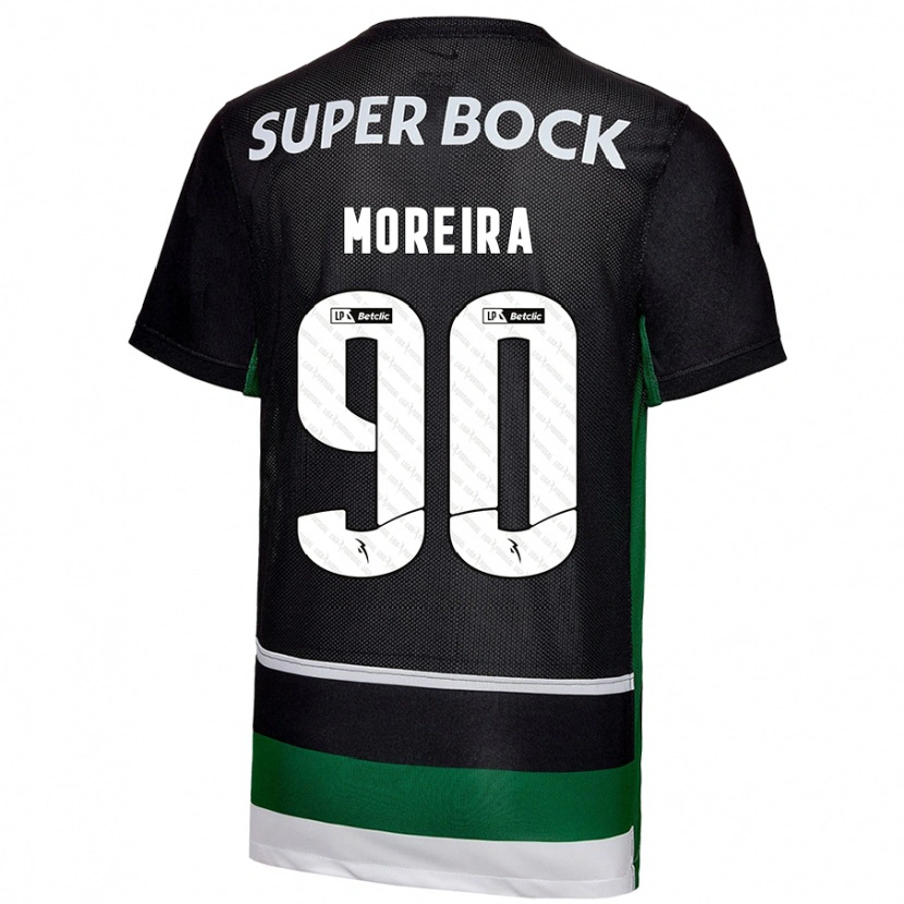 Danxen Mænd Afonso Moreira #90 Sort Hvid Grøn Hjemmebane Spillertrøjer 2024/25 Trøje T-Shirt