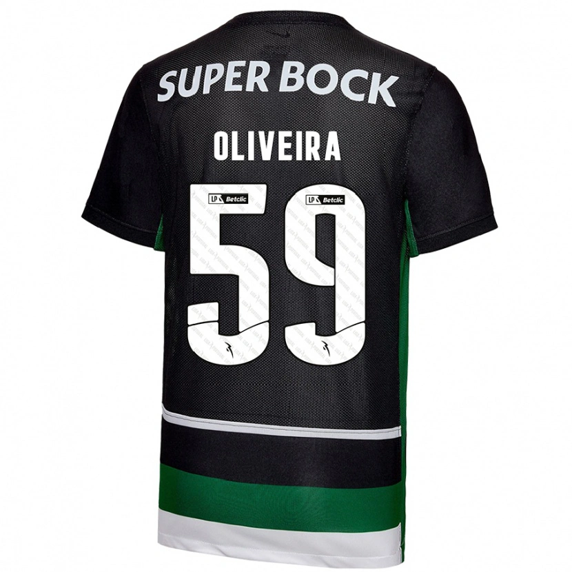 Danxen Mænd Kauã Oliveira #59 Sort Hvid Grøn Hjemmebane Spillertrøjer 2024/25 Trøje T-Shirt