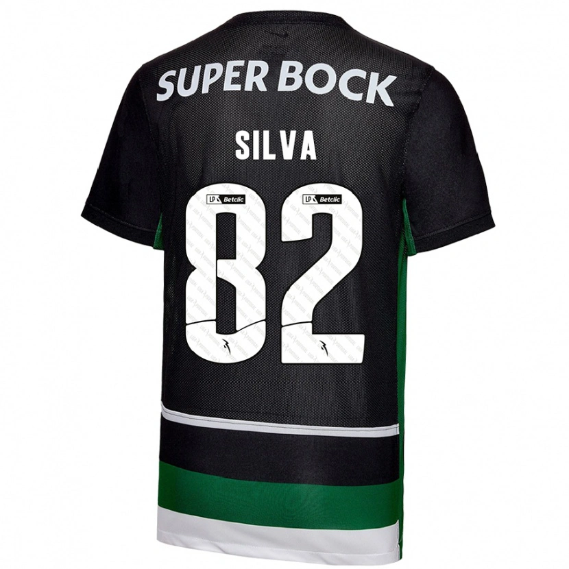 Danxen Mænd Gabriel Silva #82 Sort Hvid Grøn Hjemmebane Spillertrøjer 2024/25 Trøje T-Shirt