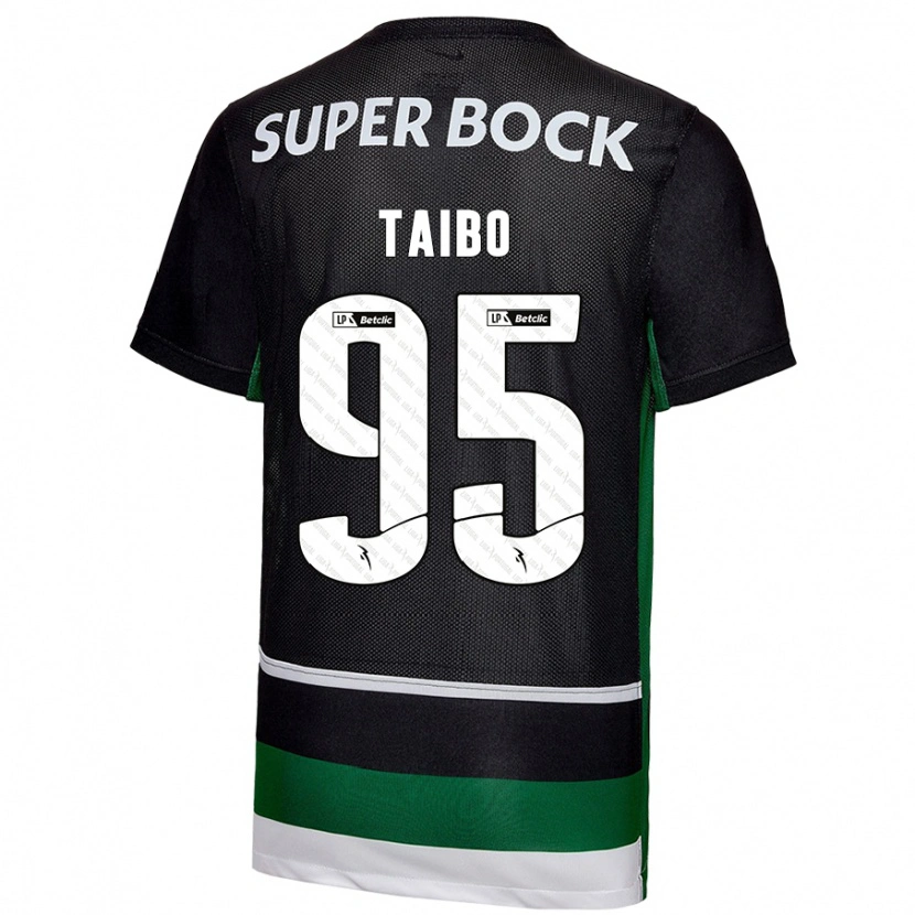 Danxen Mænd Lucas Taibo #95 Sort Hvid Grøn Hjemmebane Spillertrøjer 2024/25 Trøje T-Shirt