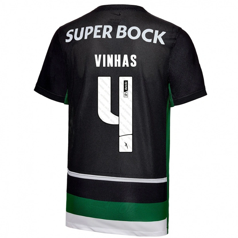 Danxen Mænd Gabriela Vinhas #4 Sort Hvid Grøn Hjemmebane Spillertrøjer 2024/25 Trøje T-Shirt