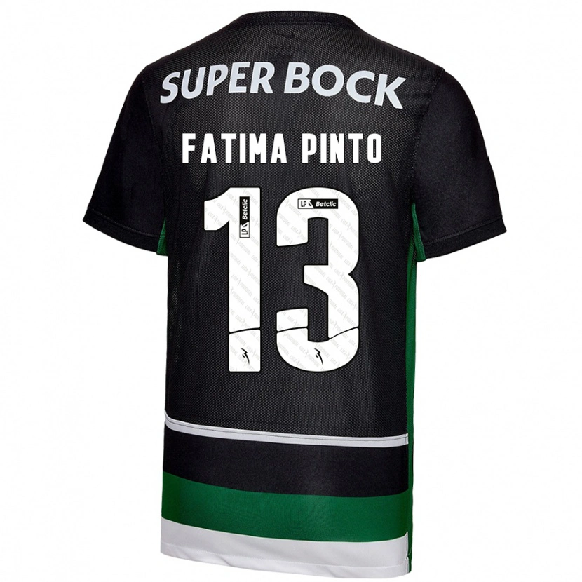 Danxen Mænd Fátima Alexandra Figueira Pinto #13 Sort Hvid Grøn Hjemmebane Spillertrøjer 2024/25 Trøje T-Shirt