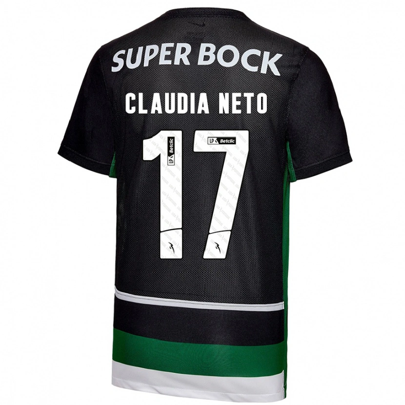 Danxen Mænd Cláudia Teresa Pires Neto #17 Sort Hvid Grøn Hjemmebane Spillertrøjer 2024/25 Trøje T-Shirt