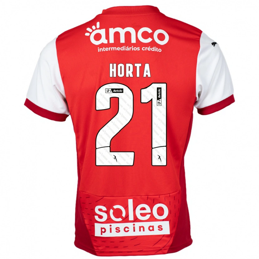 Danxen Mænd Ricardo Horta #21 Rød Hvid Hjemmebane Spillertrøjer 2024/25 Trøje T-Shirt