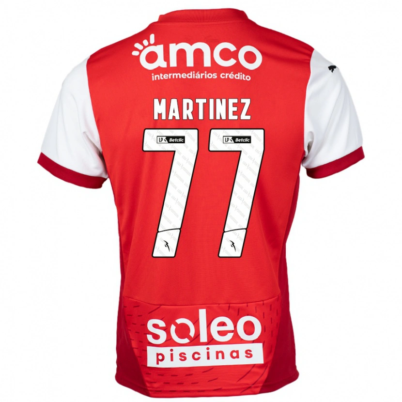 Danxen Mænd Gabri Martínez #77 Rød Hvid Hjemmebane Spillertrøjer 2024/25 Trøje T-Shirt