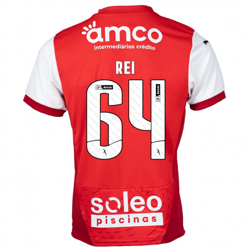 Danxen Mænd Ricardo Rei #64 Rød Hvid Hjemmebane Spillertrøjer 2024/25 Trøje T-Shirt