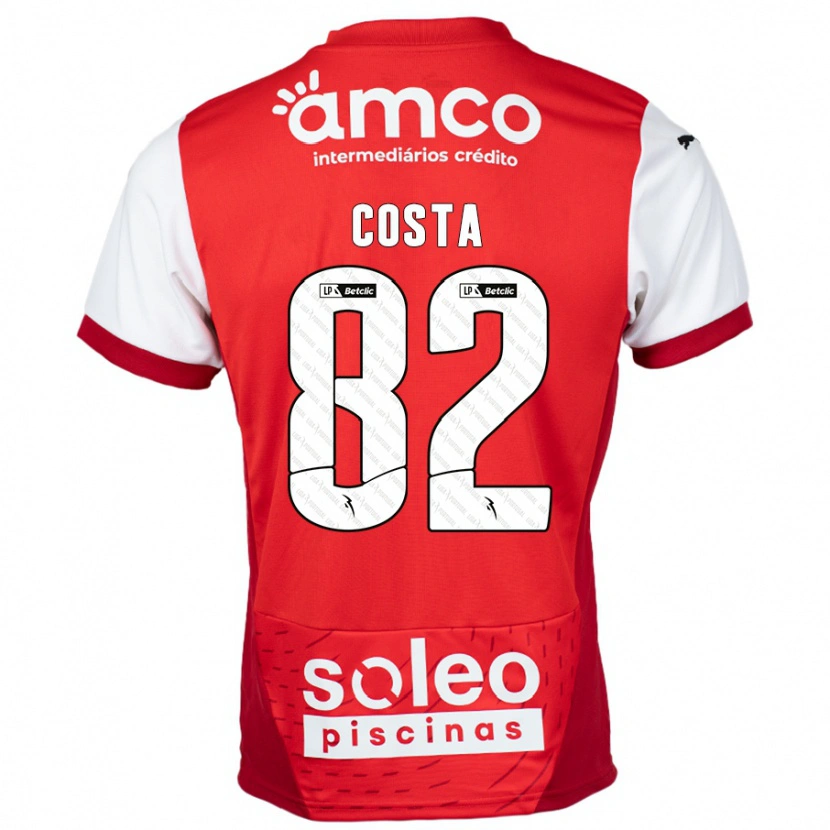 Danxen Mænd Gui Costa #82 Rød Hvid Hjemmebane Spillertrøjer 2024/25 Trøje T-Shirt