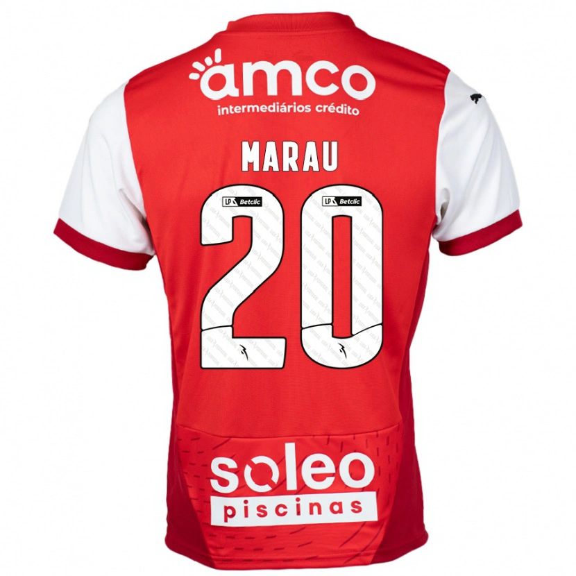 Danxen Mænd Madalena Marau #20 Rød Hvid Hjemmebane Spillertrøjer 2024/25 Trøje T-Shirt