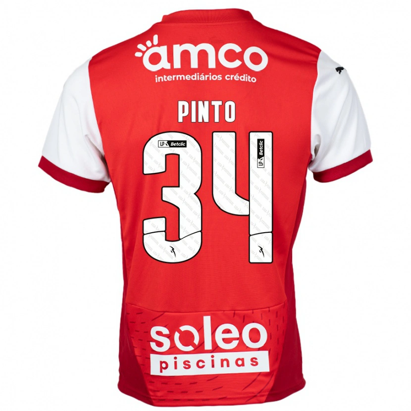 Danxen Mænd Ana Pinto #34 Rød Hvid Hjemmebane Spillertrøjer 2024/25 Trøje T-Shirt