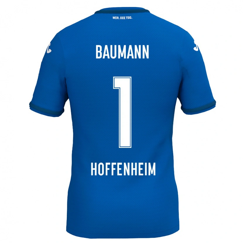 Danxen Mænd Oliver Baumann #1 Kongeblå Hjemmebane Spillertrøjer 2024/25 Trøje T-Shirt